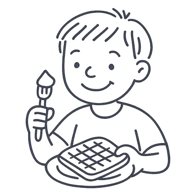 A boy named Maxim who loves to eat waffles with sour cream sticker