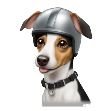 Rat terrier with helmet  sticker
