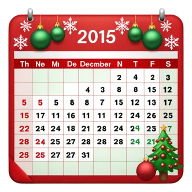 December 25 calendar sticker