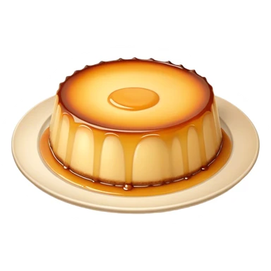 Flan avec croûte sur assiette  sticker