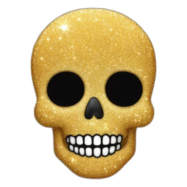 Glitter sparkle skull sticker