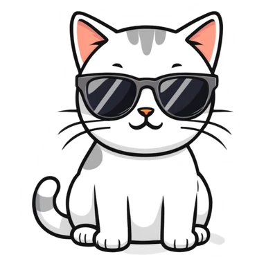Cat with sunglasses sticker