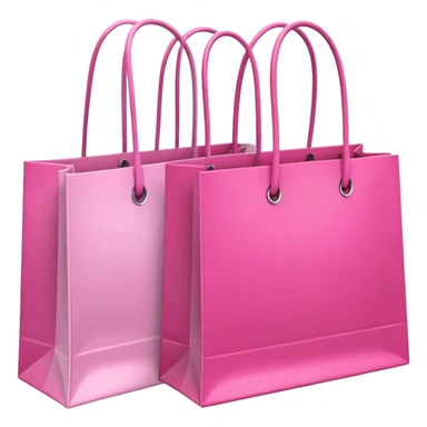 multiple shopping bags in different shades of pink sticker