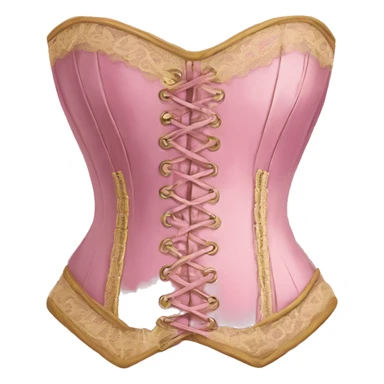 pink and gold corset with lace sticker