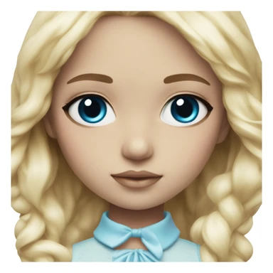 ocean blue doll eyes, blonde hair, feminine, pink, girl, angelic sticker