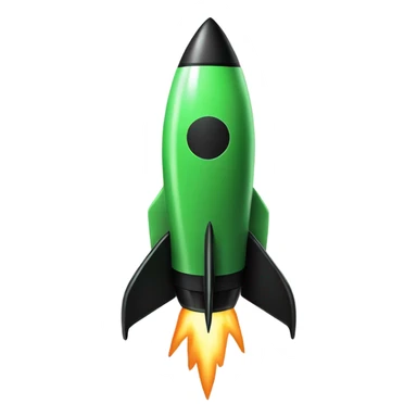 green and black rocket ship ios stile sticker