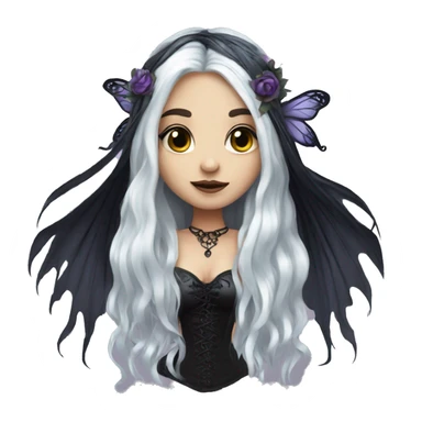 beautiful gothic fairy with long flowy hair sticker