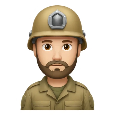 male soldiers with beard sticker