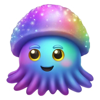 Kawaii mollusk with many colors and glitter  sticker