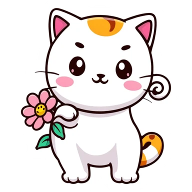 flower jelly cat sticker