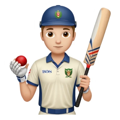 Cricketer with Cricket Bat sticker
