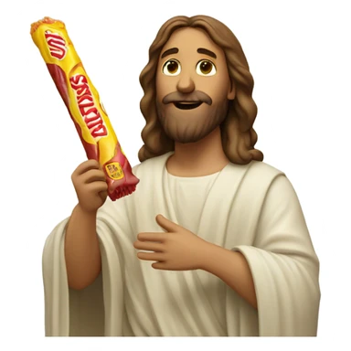 jesus eating a slim jim sticker