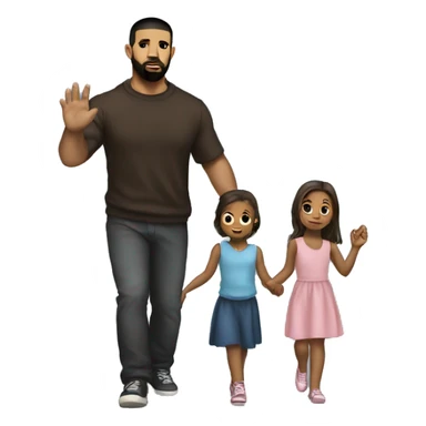 Drake Holding his daughters hand sticker