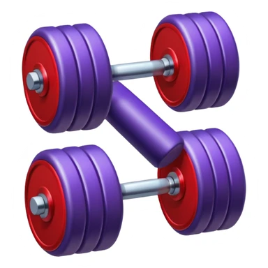 one purple red dumbbell, fitness weight sticker