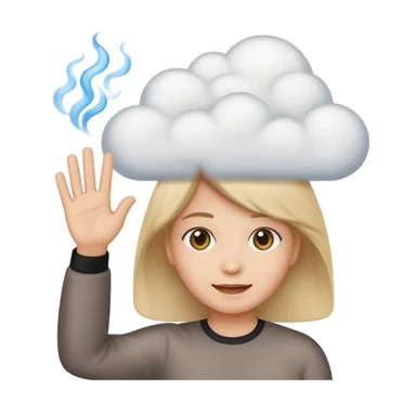 create an emoji with the emojis 👋🏻💨 with an expression like i don't care  sticker