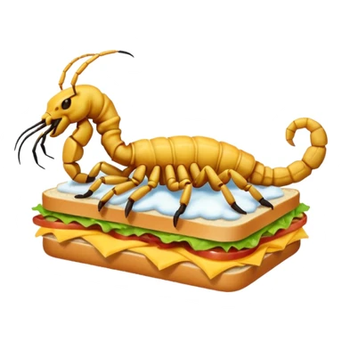 No a SCORPION sitting on top of a cloud and eating a sandwich sticker