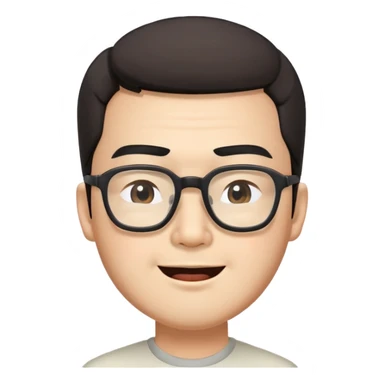 _cinematic-realistic-portrait-of-asian man,-depicted-with--large-rectangular-glasses,-his-happy-expression-rendered-in-lifelike-detail,-illuminated-with-soft,-realistic-lighting-that-emphasizes-his-creative-genius, his eyes shut  and big bushy black eyebrows sticker