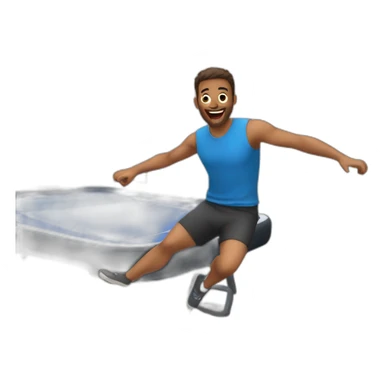 Man jumping in a trampoline sticker