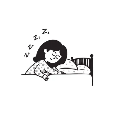 hand-drawn sleeping girl with zzz above head sticker