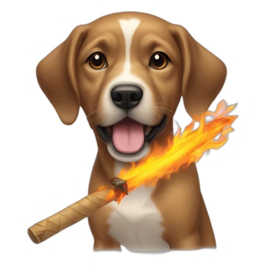 chien qui tien un lance flame sticker
