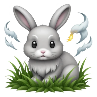 A bunny in grass with a tornado in the background  sticker