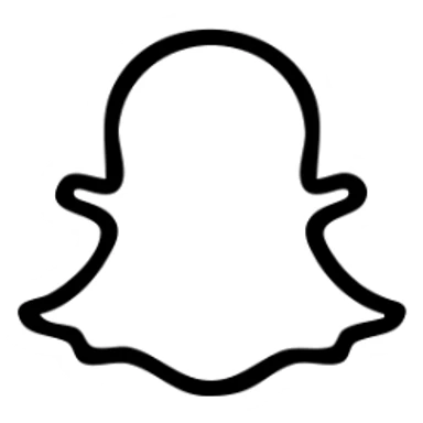 Snapchat ghost logo, simple social media icon sticker