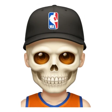 💀 with a backwards NBA hat sticker