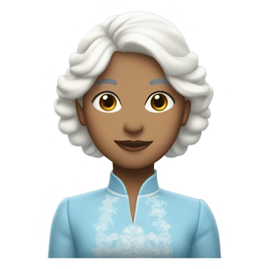 girl with white hair wearing sky blue queens dress sticker