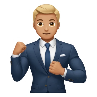 suit character flexed biceps sticker