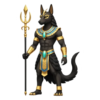 Black-furred Anubis-fusion-hybrid (full body) sticker