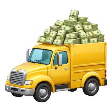 yellow truck with money sticker