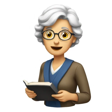 older female giving a lecture sticker