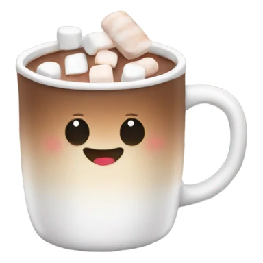 Light brown mug of hot chocolate with marshmallows  sticker