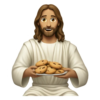Jesus eating cookies  sticker