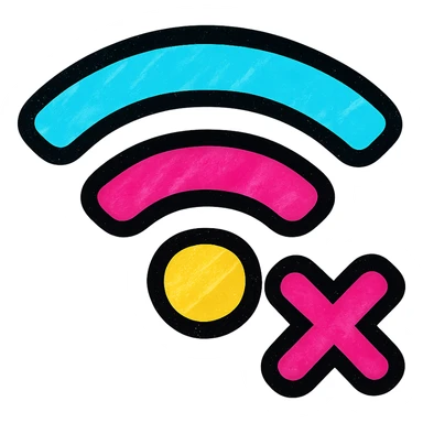 wifi icon with weak signal, colorful style sticker