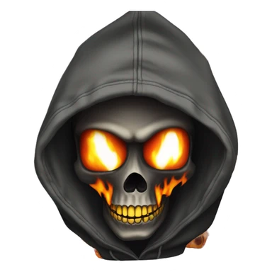 Skull with bape hoodie with flames in background sticker
