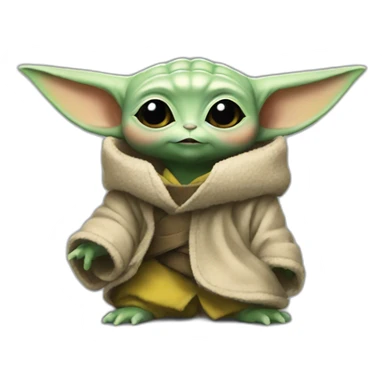 Baby yoda sur pikachu sticker