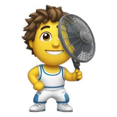 The fan rotates with the help of energy sticker