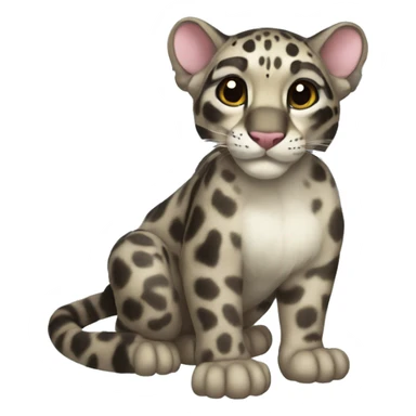 clouded leopard with fairy wings sticker