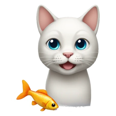 cat with fish sticker