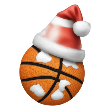 create a basketball with a Santa hat on it sticker