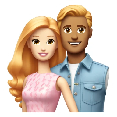Ken and ginger pale barbie sticker