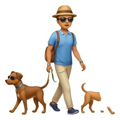 man walking with dog sticker