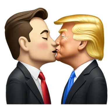 elon musk kissing donald trump sticker