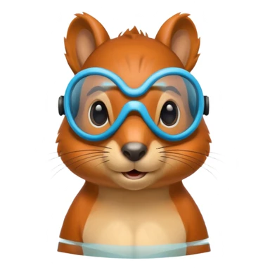 squirrel with swimming goggles sticker