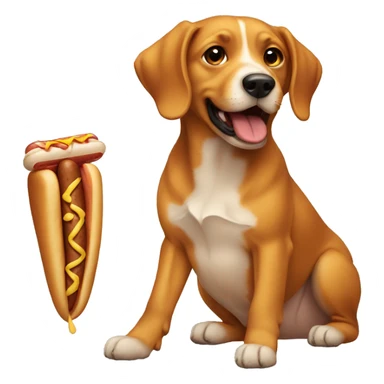 Dog eating hot dog sticker