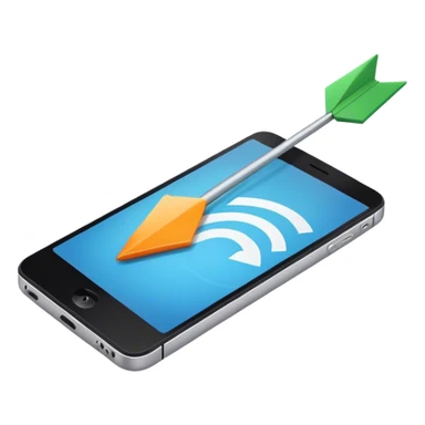 mobile phone and arrow sticker