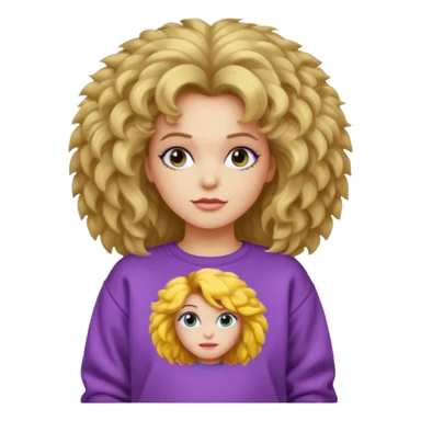 80s girl, big hair, 80s inside out sweatshirt sticker