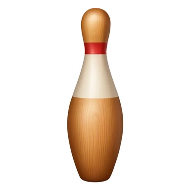 a wooden bowling pin sticker