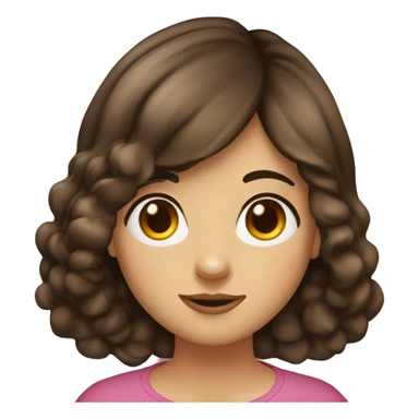 fille brune cheveux au carré bouche naturel sticker